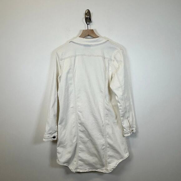 Legoe Heritage Rome denim White maternity shirt dress Women’s size 6 (Medium) - Picture 6 of 10